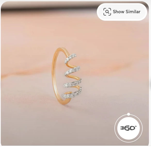 Sparkling Twist Gold & Diamond Finger Ring