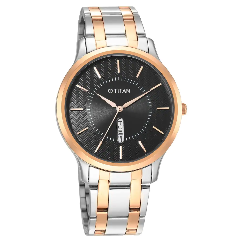 Karishma Black Dial Brass Strap Watch | TITAN