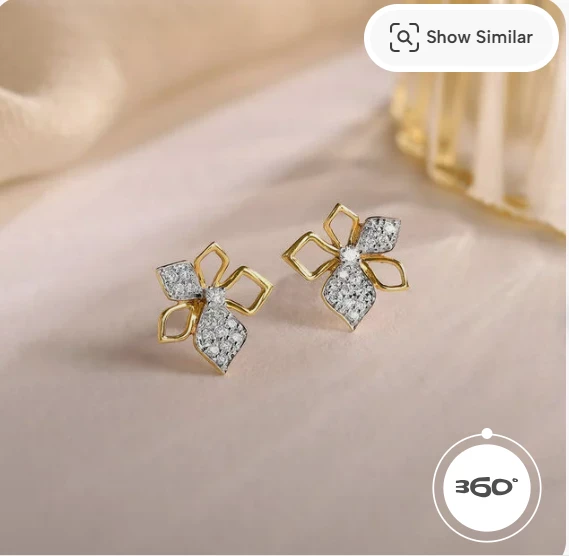 Gleaming Sunburst Gold & Diamond Stud Earrings